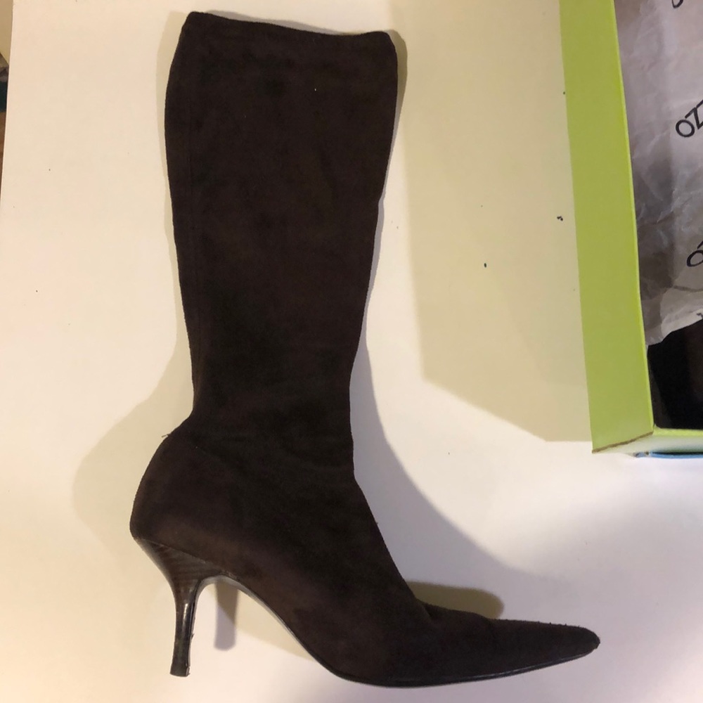Brown suede boots